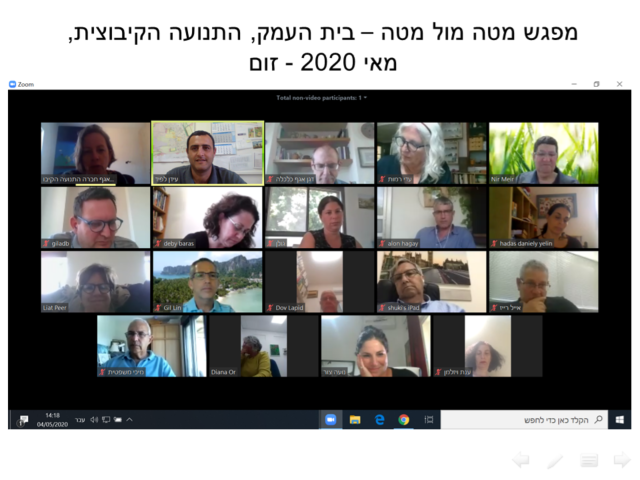 מפגש מטה התנועה בזום עם הנהגת בית העמק