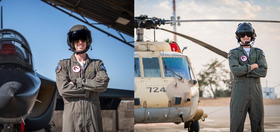2 קיבוצניקים ושני בוגרי שנת שירות של התנועה הקיבוצית בין מסיימי ומסיימות קורס הטיס