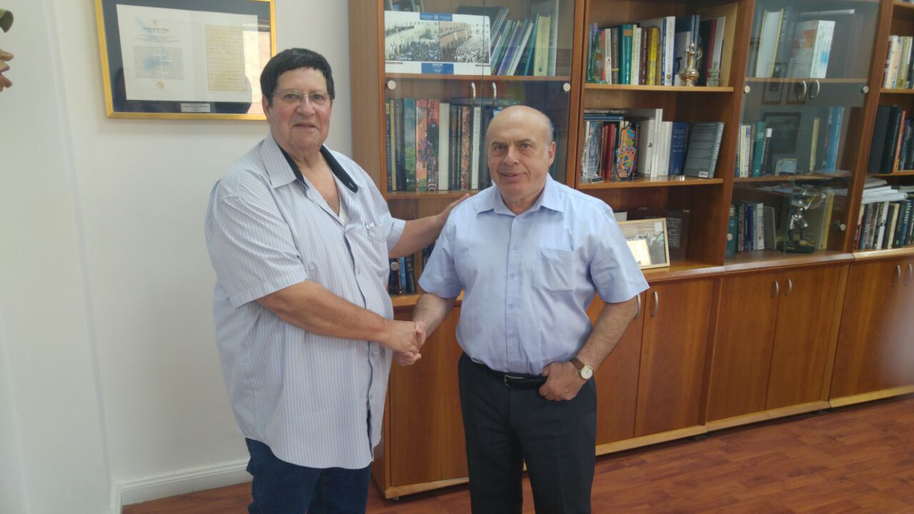 מזכ"ל התנועה הקיבוצית ניר מאיר ויו"ר הסוכנות היהודית נתן שרנסקי