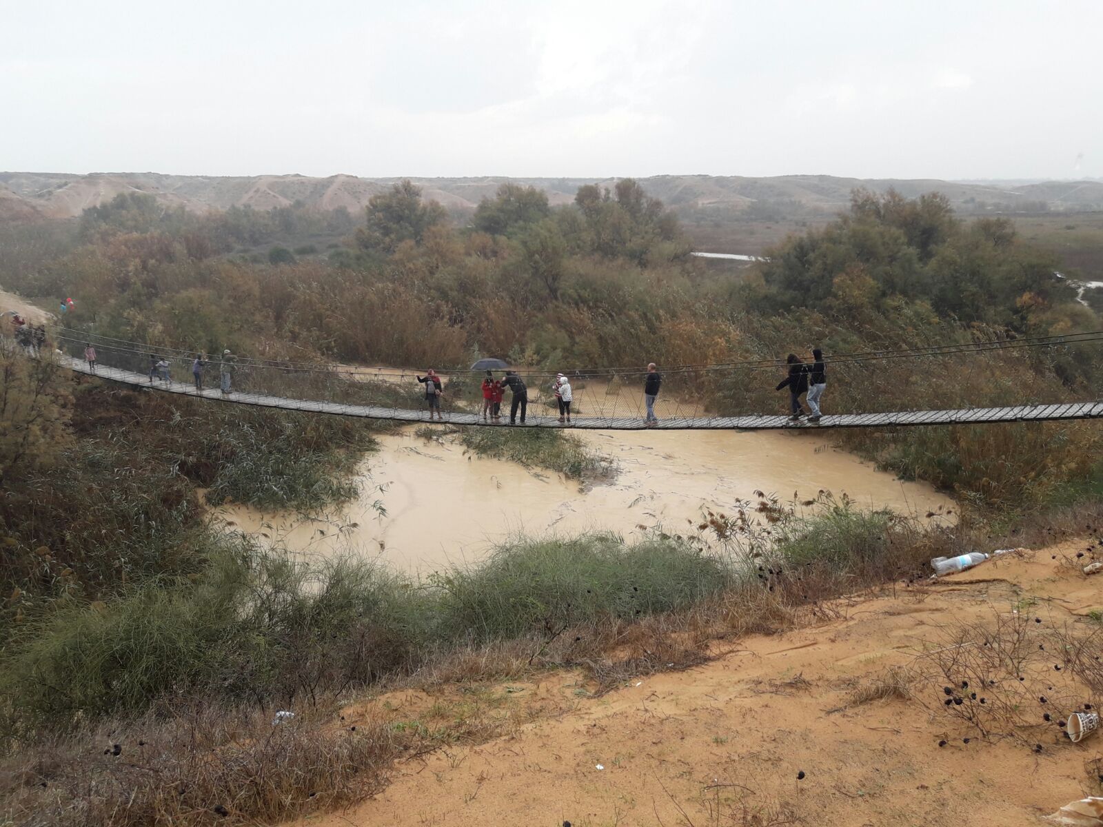 הגשר התלוי מעל נחל הבשור. צילום: קרני פלג