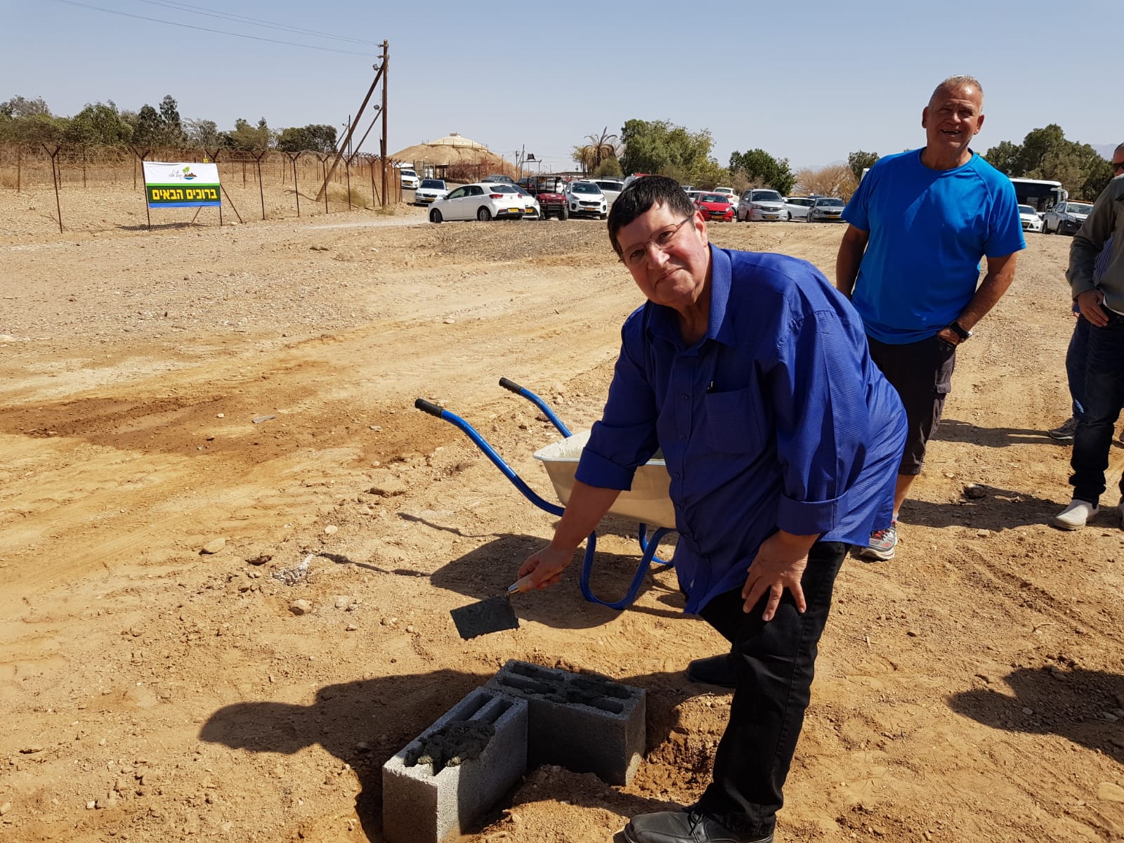 ניר מאיר בהנחת אבן הפינה באילות. צילום: ליטל שמואלי