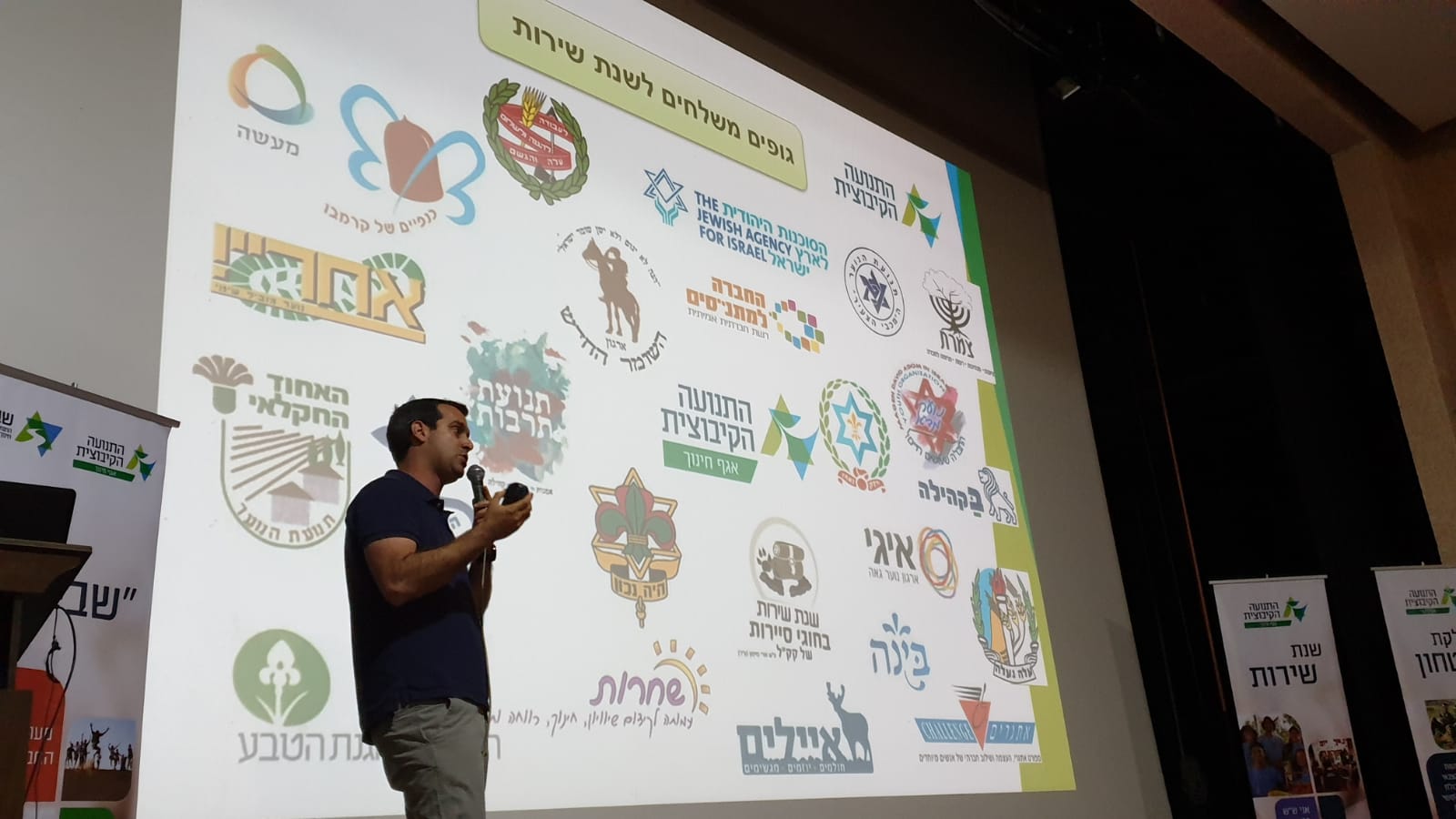 רז ברוד מצוות שנת השירות של התנועה מציג לצעירים את שלבי תהליך המיון לשנת השירות והאפשרויות