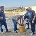 נחל עוז שמתגוררים במשמר העמק. שתילת עץ הזית בעציץ תביא את העץ בבוא היום אל נחל עוז